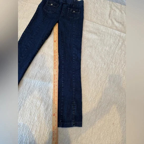 $218 Bevy Flog Adele Flared Hem Denim Jeans Size 27 Waist - Picture 3 of 11